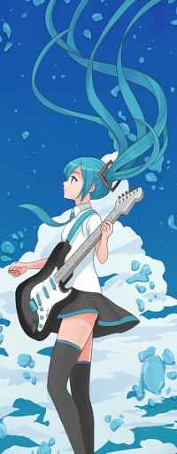 Аватар вконтакте Вокалоид Хатсуне Мику / Hatsune Miku с гитарой, автор Soya