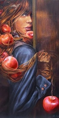 Аватар вконтакте Девушка с яблоками, ву chelin sanjuan