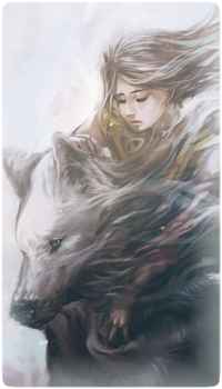 99px.ru аватар Девушка верхом на белом волке
