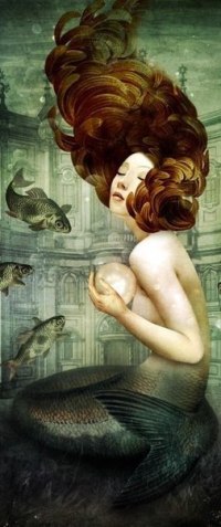 Аватар вконтакте Русалочка с жемчужиной в руках, art by Christian Schloe