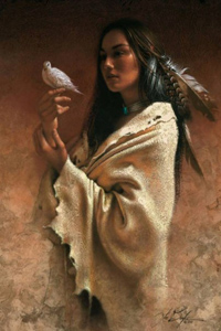Аватар вконтакте Девушка держит птицу на руке, by Lee Bogle