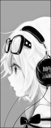 Аватар вконтакте Вокалоид Рин Кагамине / Vocaloid Rin Kagamine в наушниках и очках на голове