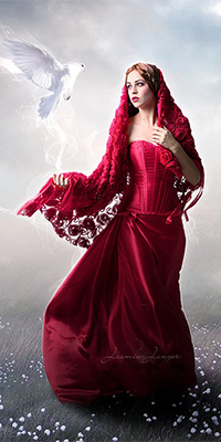 Аватар вконтакте Девушке на руку садится белый голубь