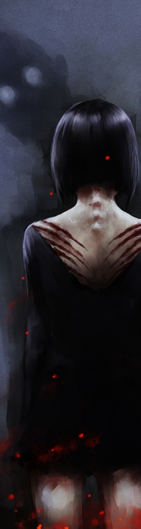 99px.ru аватар Девушка с кровавыми следами на спине, перед ней видна тень