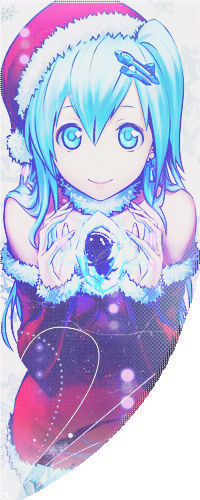 99px.ru аватар Вокалоид Мику Хацуне / Vocaloid Miku Hatsune в новогоднем костюме улыбается