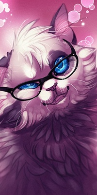 99px.ru аватар Голубоглазый кот в очках, by Tamber Ella