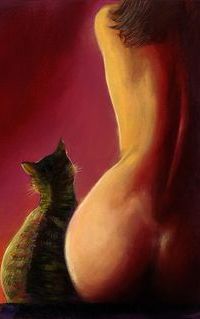 Аватар вконтакте Девушка сидит с котом, ву Nelly Tsenova