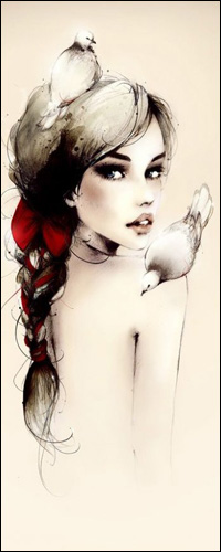 99px.ru аватар Красивая девушка с голубями