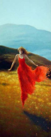 Аватар вконтакте Девушка в красном платье на фоне природы, ву Jimmy Lawlor