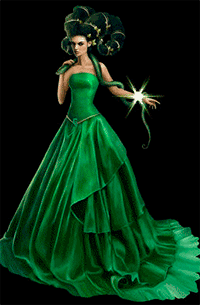 99px.ru аватар Девушка в зеленом длинном платье с зеленой змеей на шее