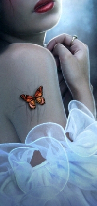 99px.ru аватар Девушка с бабочкой на плече, ву anafagarazzi