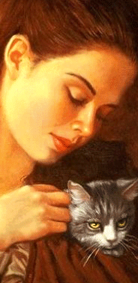 99px.ru аватар Девушка держит и нежно гладит кошку