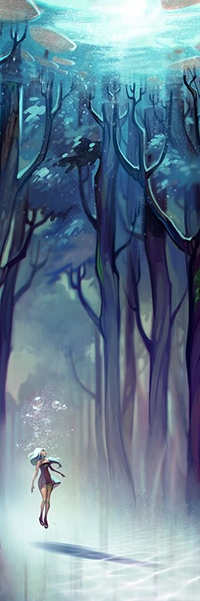 Аватар вконтакте Девушка в подводном лесу, art Lois van Baarle