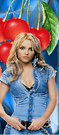 99px.ru аватар Американская поп-певица, обладательница премии «Грэмми», танцовщица, автор песен, киноактриса Бритни Спирс / Britney Spears / стоит на фоне спелых красных вишен