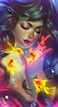 99px.ru аватар Девушка под водой с золотыми рыбками