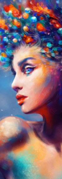 Аватар вконтакте Девушка с цветными волосами, art Kanamm
