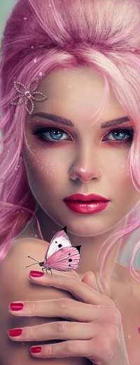 Аватар вконтакте Девушка с бабочкой на пальце, by EstherPuche-Art