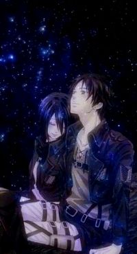 Аватар вконтакте Eren Yeager / Эрен Йегер и Mikasa Ackerman / Микаса Аккерман из аниме Shingeki no Kyojin / Вторжение гигантов
