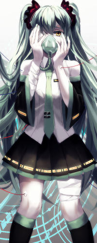 Аватар вконтакте Вокалоид / Vocaloid Мику Хатсуне / Miku Hatsune в кислородной маске