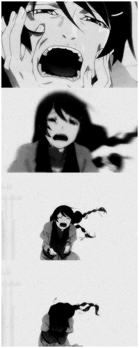 99px.ru аватар Цубаса Ханекава / Tsubasa Hanekawa из аниме Истории монстров / Bakemonogatari отчаянно рыдает
