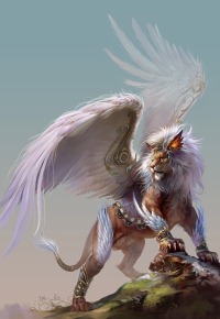 Аватар вконтакте Белогривый лев с крыльями, art Yu Cheng Hong