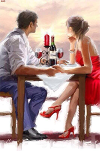 99px.ru аватар Романтический ужин при свечах влюбленной пары, художник Richard Macneil