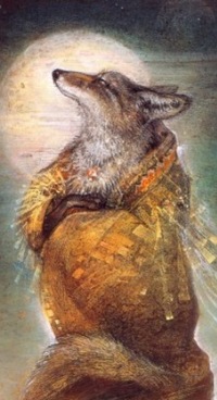 Аватар вконтакте Лиса на фоне луны, художница Susan Seddon Boulet