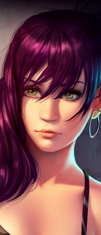 99px.ru аватар Девушка с фиолетовыми волосами, by tsuaii