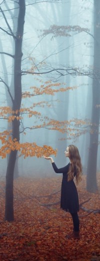 99px.ru аватар Девушка стоит в осеннем лесу, by baravavrova