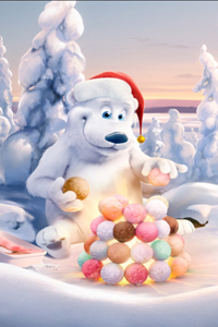 99px.ru аватар Милый мишка строит елку из шариков мороженного