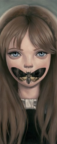 Аватар вконтакте Девочка с бабочкой на губах, художница Ана Багаян