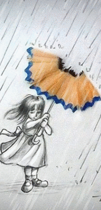 99px.ru аватар Девочка с зонтом стоит под дождем