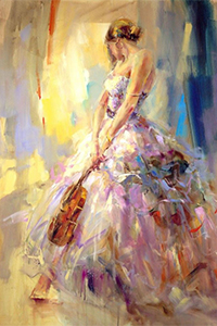 99px.ru аватар Девушка в бальном платье со скрипкой в руках, by Anna Razumovskaya