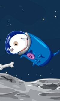 99px.ru аватар Щенок-космонавт гоняется за косточкой на Луне