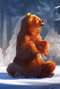 Аватар вконтакте Сидящий медведь среди зимнего леса, by Therese Larsson