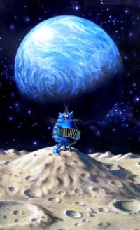 99px.ru аватар Кот играет на гармошке на Луне, художник Рина Зенюк