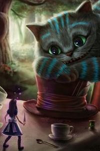 99px.ru аватар Алиса и кот на шляпе, by LuzTapia
