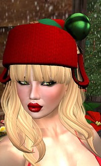 Аватар вконтакте Девушка в новогодней шапке с шарами, ву Belladonna Scratch