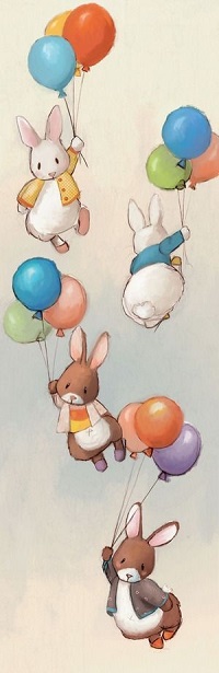 99px.ru аватар Зайчики летят на воздушных шариках, by Delphine Doreau