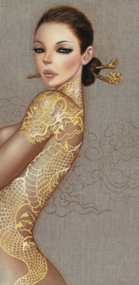 99px.ru аватар Гейша с золотой татуировкой, by Mimi Yoon