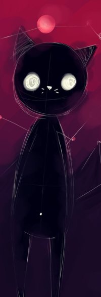 Аватар вконтакте Черный смешной кот, by NemuTheDeer