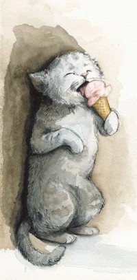 Аватар вконтакте Кот кушает мороженое, by amberalexander