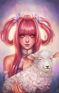 Аватар вконтакте Девушка с барашком на руках, by serafleur