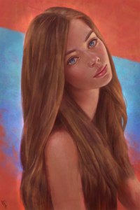 Аватар вконтакте Голубоглазая девушка с длинными волосами, by AngelGanev