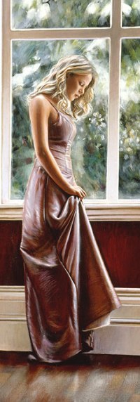 99px.ru аватар Девушка - блондинка стоит у окна, художник Rob Hefferan