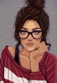 Аватар вконтакте Девушка в очках и полосатой кофточке