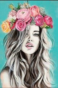 Аватар вконтакте Девушка с цветами на голове