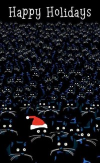 Аватар вконтакте Винтажная открытка с котиками (Happy Holidays / Веселых праздников)