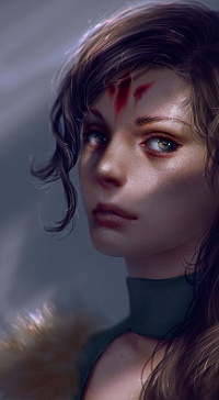 Аватар вконтакте Девушка-эльфийка со знаком на лбу, by Katerina Ventova