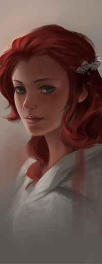 Аватар вконтакте Голубоглазая девушка с цветами в волосах, by sandara